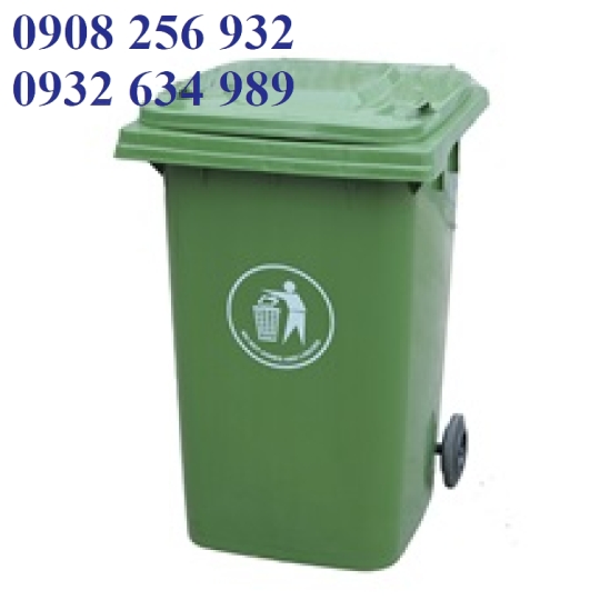 Thùng rác nhựa 120 lít nấp kín có 2 bánh xe đẩy giá rẻ tại TPHCM